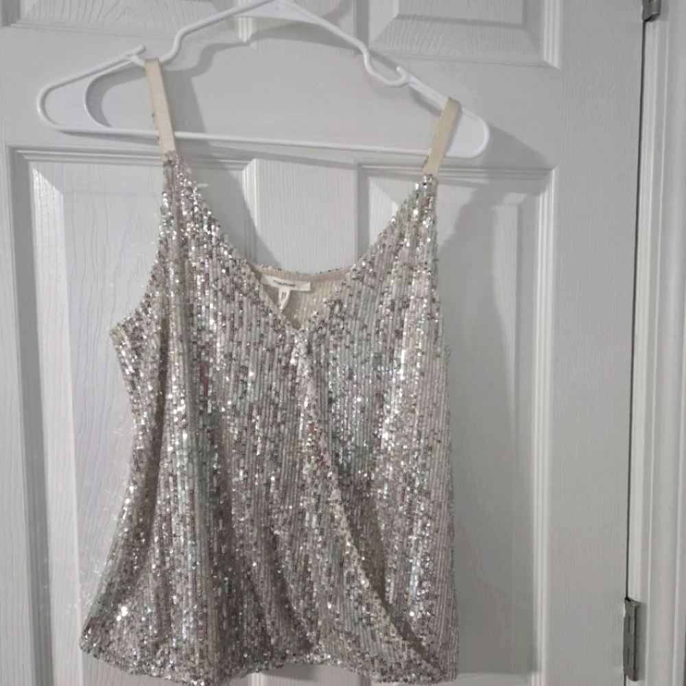 Sequin Silver Women's Top
